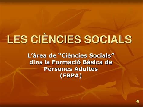 PPT LES CIÈNCIES SOCIALS PowerPoint Presentation free download ID