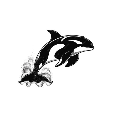 Golfinho Branco E Preto - Um desenho preto e branco da silhueta de um golfinho | Foto Premium