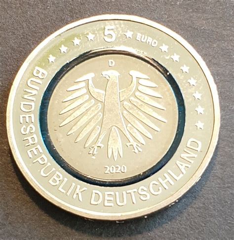 Deutschland 5 Euro SUBPOLARE ZONE mit POLYMERRING Prägestätten D