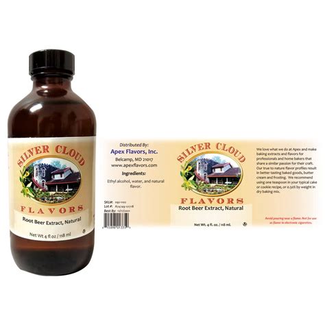 Root Beer Extract Natural 4 Fl Oz Glass Bottle