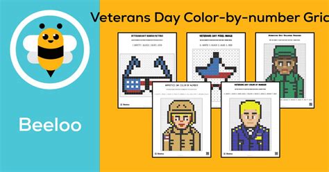 Veterans Day Themed Color By Number Grids Beeloo Printable Crafts And