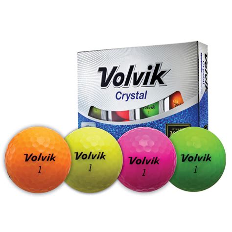 Product Display Volvik Crystal 3 Piece Golf Balls Rainbow 1 Dozen