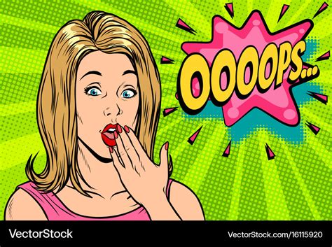 Oops Pop Art Kitsch Woman Royalty Free Vector Image