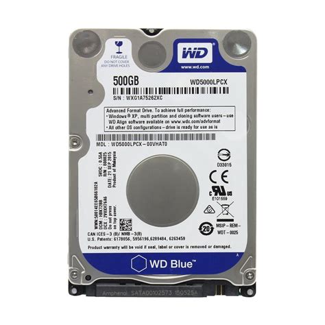 Western Digital Blue 500GB SATA 5400RPM 2 5 Inch Notebook HDD