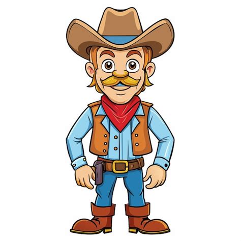 Um Desenho Animado De Um Cowboy Um Chap U De Cowboy E Um Fundo