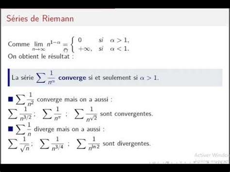 Séries numériques Séries de Riemann YouTube