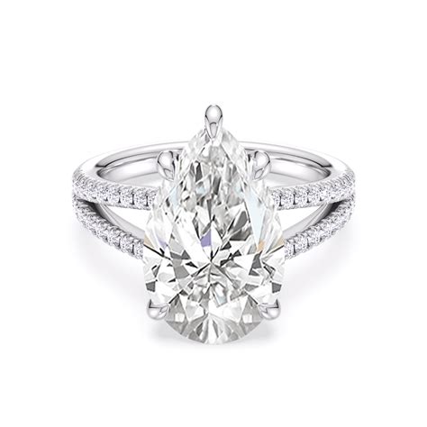 Elegance Split Shank Pave Engagement Ring – With Clarity