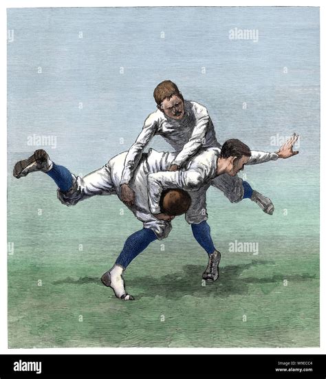 A Low Runner Yale Football Practice Game 1880s Digitally Colored