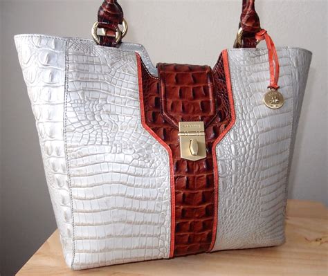 Brahmin Diana Seashell Tri Texture Tote Satchel Leath Gem