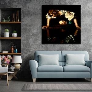 Narcissus 1597-1599 Canvas, Caravaggio Art, Huge Canvas Home Decor ...