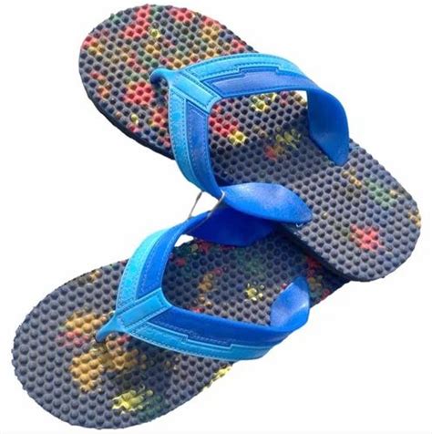 Men Blue Dotted Rubber Hawai Chappal At Rs 120 Pair Mens Rubber