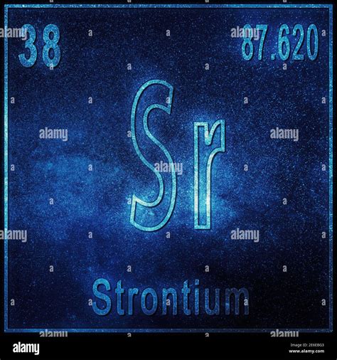 Strontium Chemical Element Sign With Atomic Number And Atomic Weight Periodic Table Element