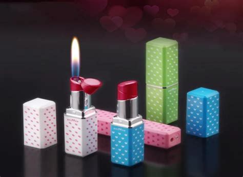 Creative Mini Lighter Butane Gas Refillable Lipstick Shape Cigarette Lighters For Women Nice