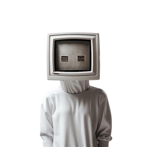 A Person With A Tv Box On Their Head Premium AI Generated PSD