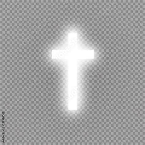 Shining White Cross On Transparent Background