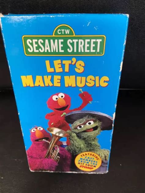 Sesame Street Lets Make Music Vhs Tape 2000 Rare Stomp Oop