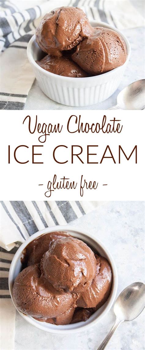 Vegan Chocolate Ice Cream In A White Bowl With Spoons On The Side And