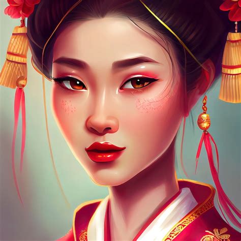 Premium Photo Portrait Of Beautiful Chinese Woman In Traditional Costume