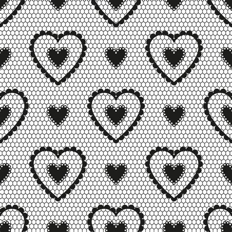 Seamless Pattern Of Black Lace With Hearts For A Wedding Or Valentines