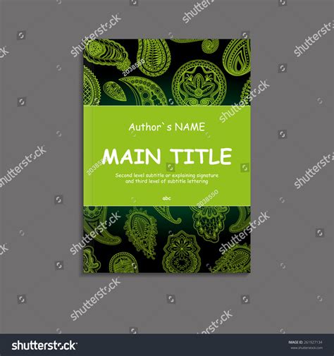 Vector Book Cover Template Paisley Pattern เวกเตอร์สต็อก ปลอดค่า