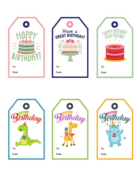 Free free printable birthday gift tags template, Download Free free ...