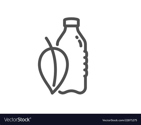 Water Bottle Line Icon Soda Aqua Sign Royalty Free Vector