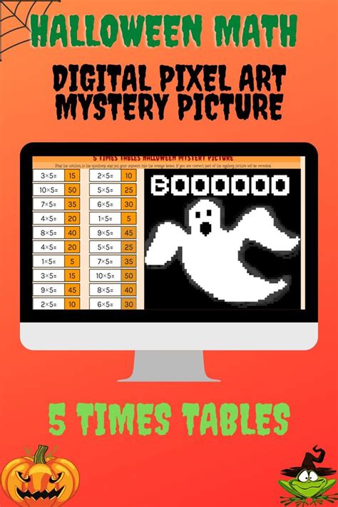 Halloween Math Digital Pixel Art Mystery Picture Times Tables