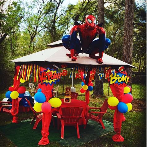 Check Out Spiderman At A Superhero Birthday Party See More Party Ideas