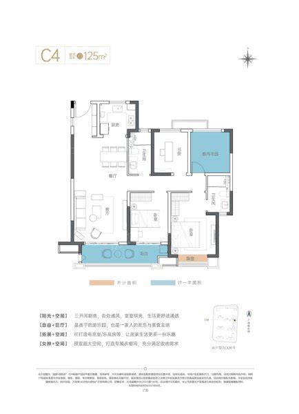 长沙旭辉·国悦府3室2厅2卫1厨12500㎡户型图 长沙房天下