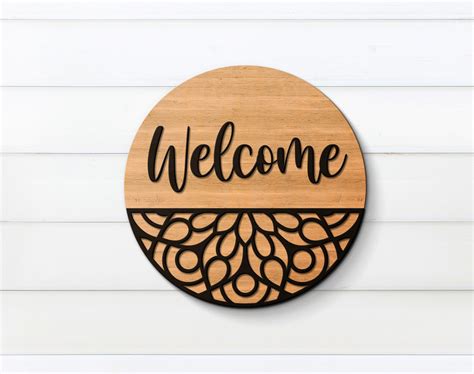 Patterned Door Hanger Svg Door Hanger Bundle Svg Welcome Etsy Uk