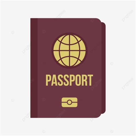 International Passport Icon Isolated Flat Nationality Pass Golden Png And Vector With