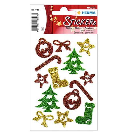 Weihnachts Sticker Symbole Mit Glitzer