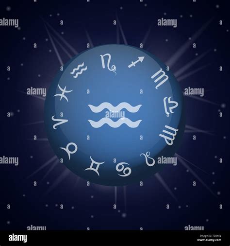 Sternzeichen Wassermann Astrologische Horoskop Wassermann Vector