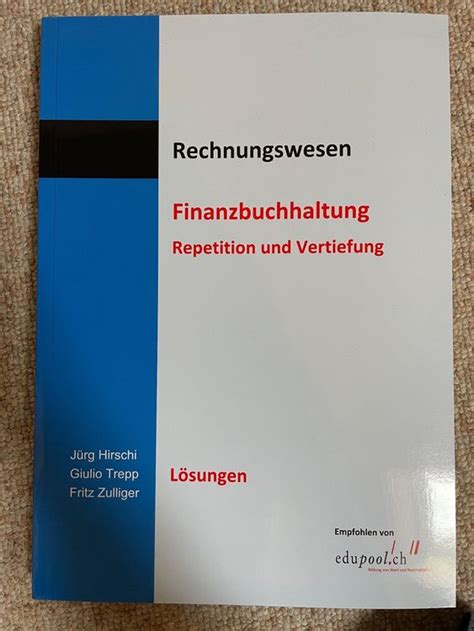 Finanzbuchhaltung Repetition Vertiefung Lösungen Kaufen auf Ricardo