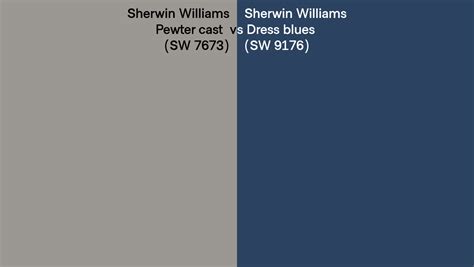 Sherwin Williams Pewter Cast Vs Dress Blues Side By Side Comparison