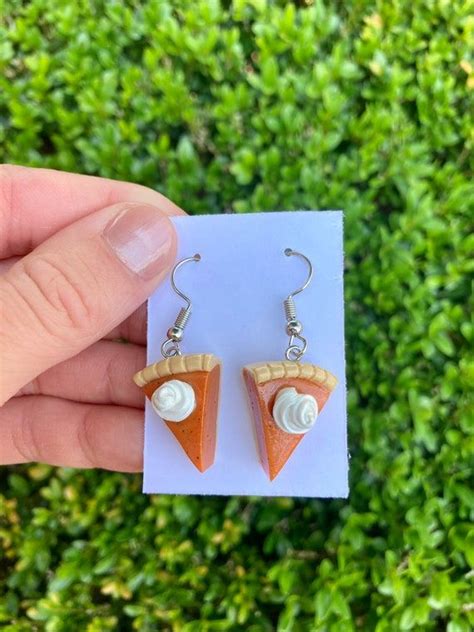 Pumpkin Pie Dangle Drop Earrings Handmade From Polymer Clay Etsy