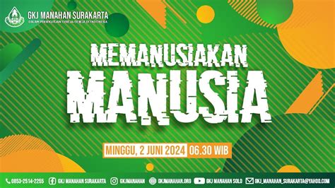 Ibadah Minggu I GKJ Manahan Surakarta 2 Juni 2024 Bahasa