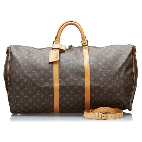 Louis Vuitton Keepall Bandoulière 60 Brown Cloth Ref795727 Joli Closet