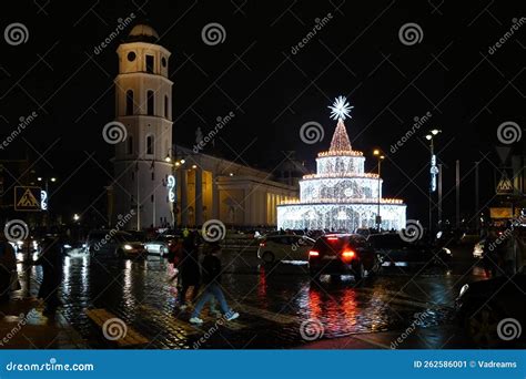 Vilnius Lithuania November 27 2022 Beautiful Decorated Christmas