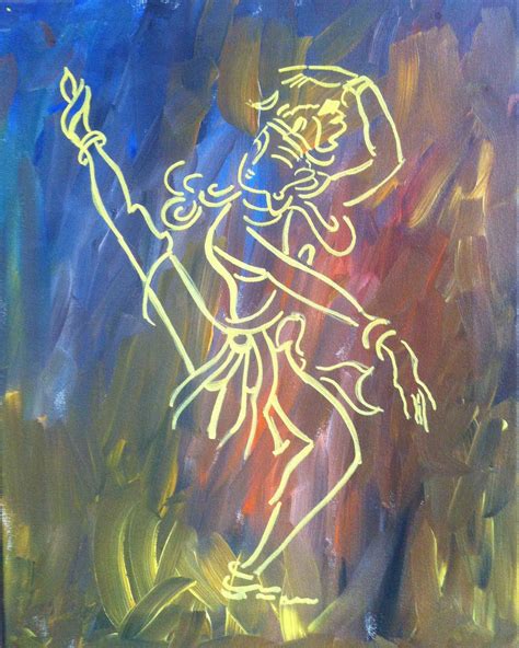 Dance Of Shiva 16x20 Acrylic On Canvas Indian Paintings Kerala Mural