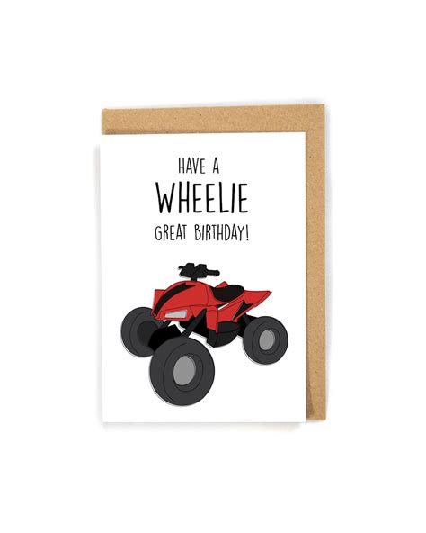 Atv Birthday Card Dirt Bike Birthday Card Redneck Birthday Card Kid