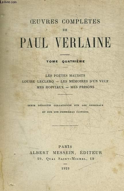 OEUVRES COMPLETES DE PAUL VERLAINE TOME 4 By VERLAINE Bon Couverture