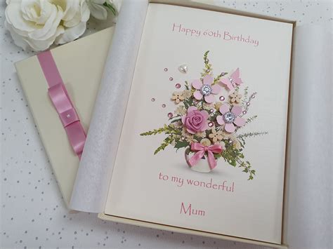 Luxury Birthday Card Handmade Personalised Box Keepsake Mum Etsy