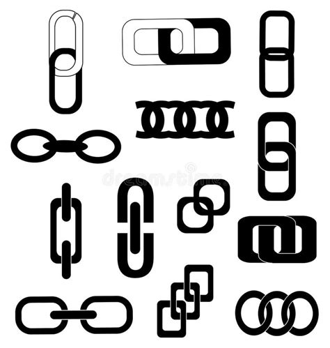 Link Chain Icons Set Stock Vector Illustration Of Chain 45673103