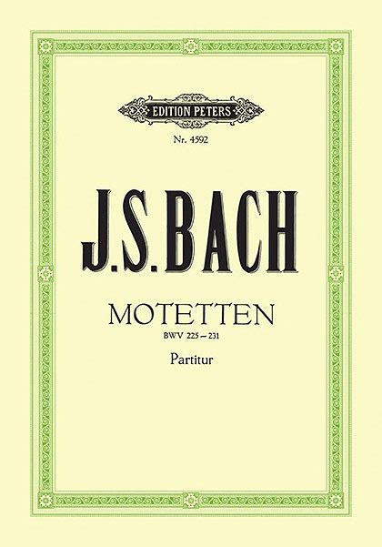 Motets Bwv For Vocal And Piano Peters Ep J S