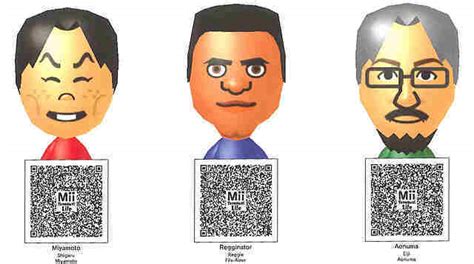 Tomodachi Life Mii Qr Codes 01 Nintendo Heads