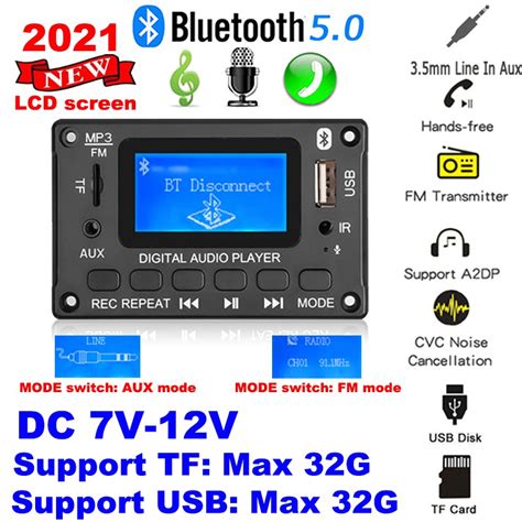 Dc V V Mp Wma Player Sem Fio Bluetooth Decodificador Board