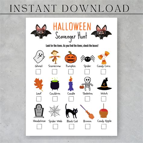 Halloween Scavenger Hunt, Halloween Kids Game, Printable Scavenger Hunt, Kids Activity, Hunt ...