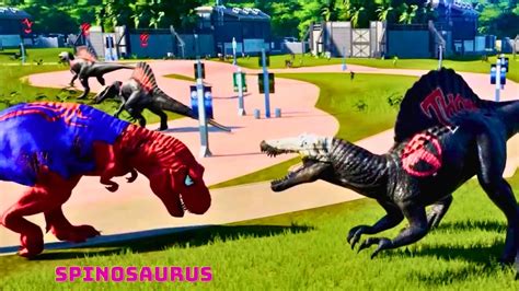 Thor Spinosaurus Battles Fighting Vs T Rex Spiderman Chomper