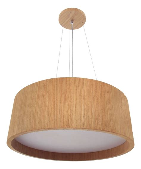 Pendente Wood Redondo 35cm 3 Luzes E27 Freijó MadeiraMadeira